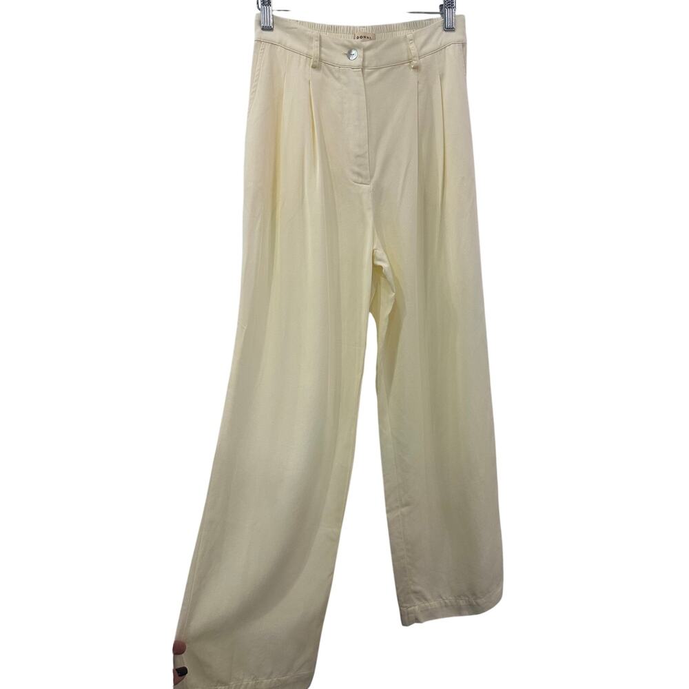 Donni Button Front Cropped Vest Pleated Trouser Pants Creme Women's Size M/XS - Picture 6 of 11